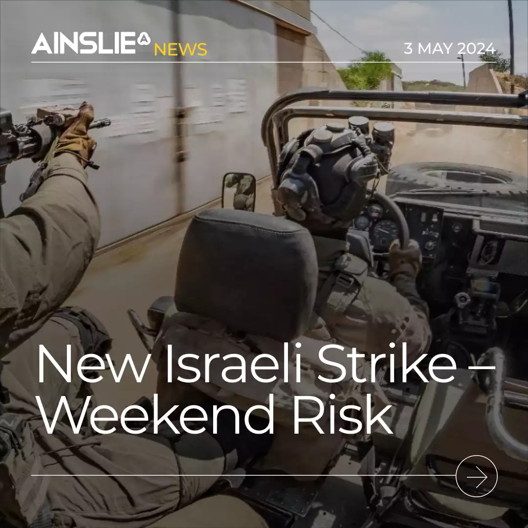 New Israeli Strike – Weekend Risk