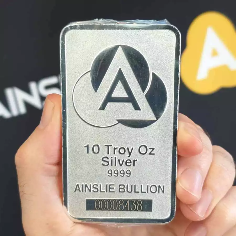 SPECIAL: Ainslie 10oz Minted Silver Bar (24hrs ONLY)